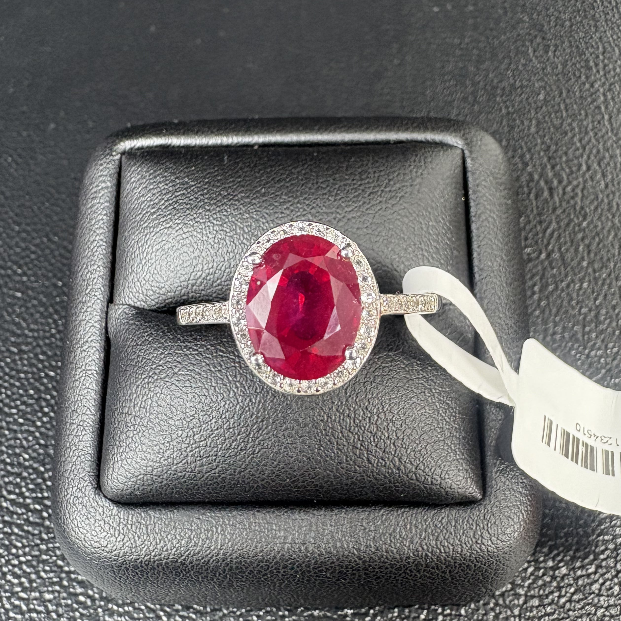 Natural Facted Ruby and Natural White Topaz Ring - July Birthstone