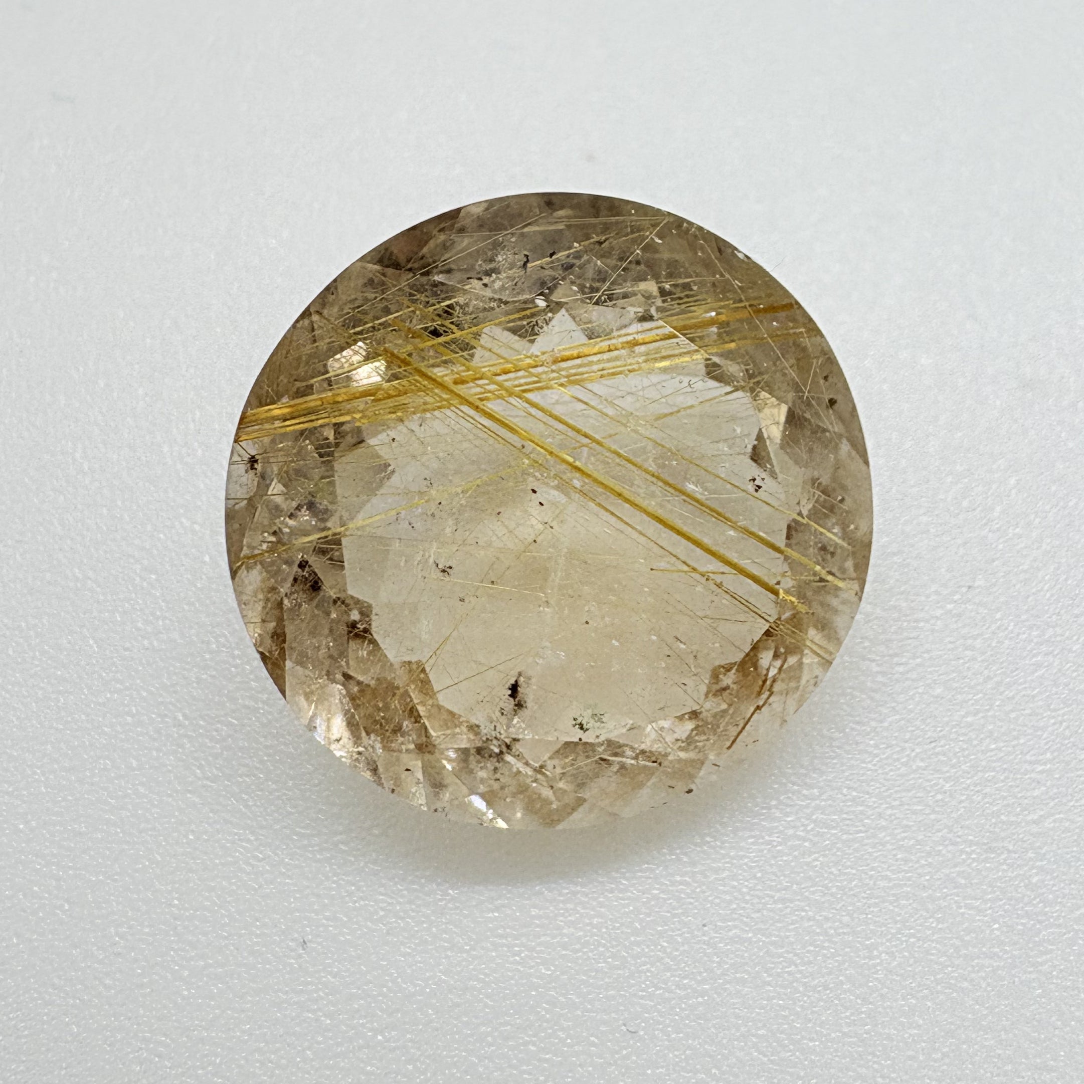Natural Golden Rutile Quartz – Loose Oval Gemstone with Needle Inclusions, 12x10mm