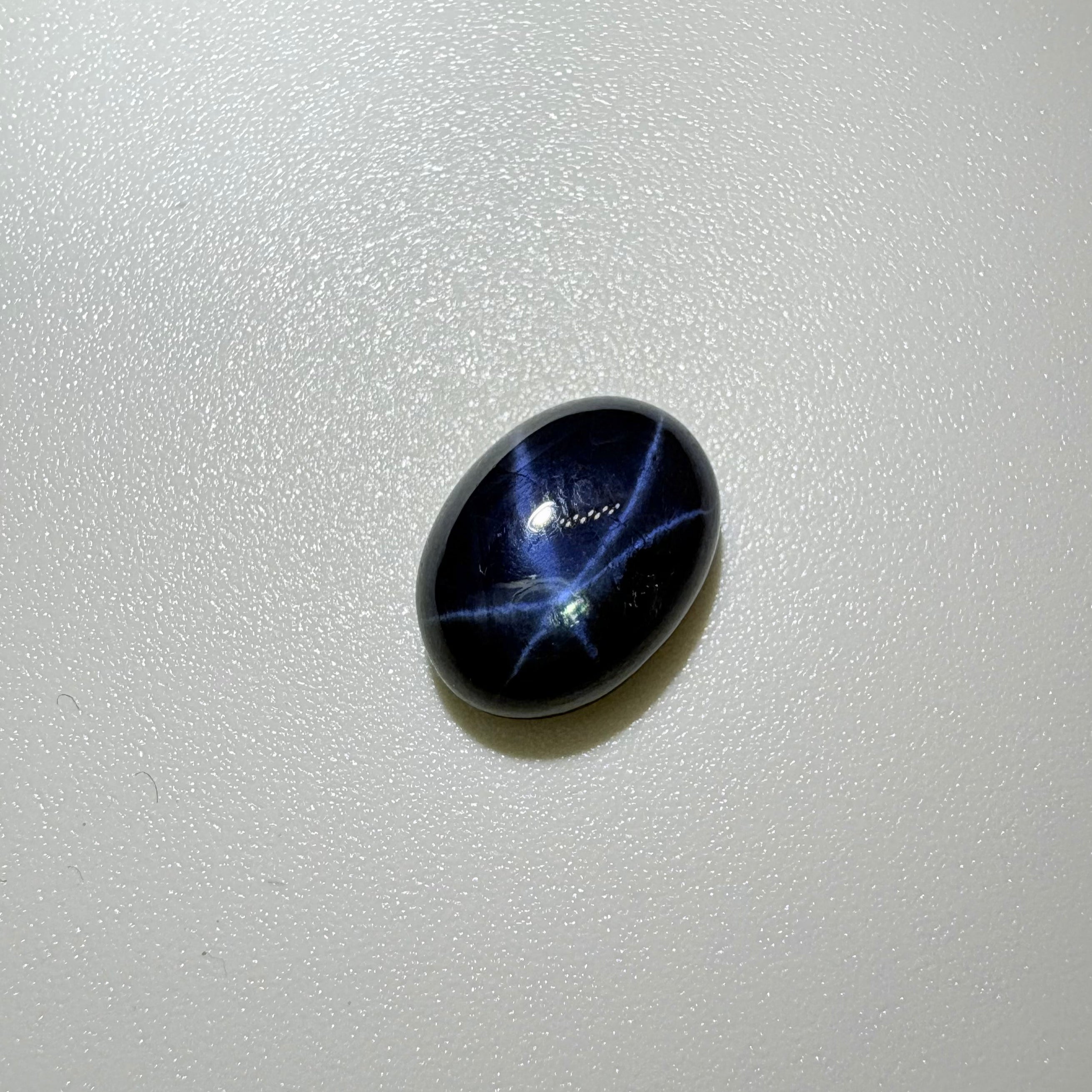 Natural Star Blue Sapphire from Thailand – Oval Cabochon, 6-Ray Asterism