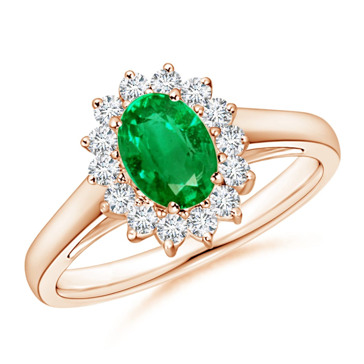 Emerald Diamond Engagement Ring